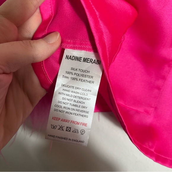 NADINE MERABI Darcie Hot Pink Feather Pajama Set *Blogger Favorite* - Picture 14 of 15